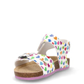 Sandalo in ecopelle bambina bianco multicolor | Boscaini Scarpe