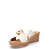 Ciabatta in ecopelle con zeppa bianco | Boscaini Scarpe