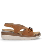 Sandalo in ecopelle con zeppa brandy - Sandali Con Tacco Donna | Boscaini Scarpe