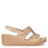 Sandalo con strass e zeppa sabbia - Sandali Con Tacco Donna | Boscaini Scarpe
