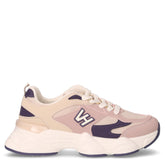 Sneaker in tessuto ed ecopelle beige rosa blu - TOO LIKE | Boscaini Scarpe