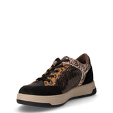 Sneakers in pelle e tessuto nero marrone | Boscaini Scarpe