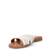 Ciabatta in ecopelle traforata con borchie bianco | Boscaini Scarpe