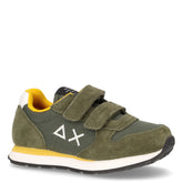 Tom Solid sneaker bambino in pelle e tessuto militare scuro - SUN68 | Boscaini Scarpe