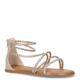Sandalo in ecopelle con zip bambina beige platino | Boscaini Scarpe