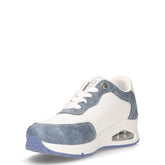 Sneaker in ecopelle con zeppa navy bianco | Boscaini Scarpe