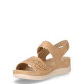 Sandalo in ecopelle con strappo beige | Boscaini Scarpe
