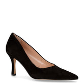 Décolleté a punta in pelle nero camoscio - Mid Season Sale Decollete Donna | Boscaini Scarpe