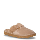 Ciabatta in tessuto con ecopelliccia naturale | Boscaini Scarpe