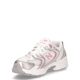 530 sneaker ragazza in ecopelle e tessuto bianco argento rosa | Boscaini Scarpe