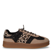 Sneaker in ecopelle e tessuto leopardo nero | Boscaini Scarpe