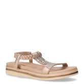 Sandalo in ecopelle con strass platino | Boscaini Scarpe