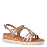 Sandalo in ecopelle con strass bronzo | Boscaini Scarpe