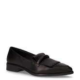 Mocassino in pelle con frangia nero | Boscaini Scarpe