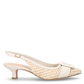 Slingback in ecopelle e rafia crema | Boscaini Scarpe