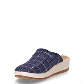 Ciabatta in tessuto con zeppa blu | Boscaini Scarpe