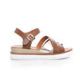 Sandalo con zeppa cuoio platino - Sandali Donna | Boscaini Scarpe