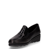 Mocassino in pelle con zeppa nero | Boscaini Scarpe