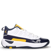 Jordan Max Aura scarpa da basket in pelle bianco blu giallo | Boscaini Scarpe