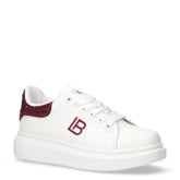 Sneaker in ecopelle con strass bianco rosso | Boscaini Scarpe
