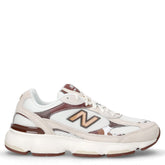 603 sneaker in tessuto e pelle sale marrone beige | Boscaini Scarpe