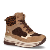 Sneaker mid in ecopelle con zeppa marrone - LAURA BIAGIOTTI | Boscaini Scarpe