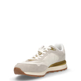Jara sneaker in tessuto e pelle off white | Boscaini Scarpe