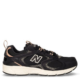 408 sneaker in ecopelle e tessuto nero | Boscaini Scarpe