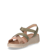 Sandalo in pelle con zeppa salvia | Boscaini Scarpe