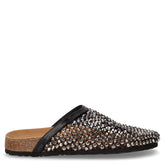 Ciabatta in tessuto intrecciato con strass nero - TOO LIKE | Boscaini Scarpe