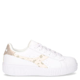 Game Step sneaker in ecopelle bianco mandorla - Sneakers Donna | Boscaini Scarpe