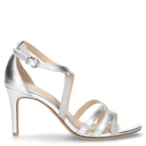 Sandalo in ecopelle con tacco argento | Boscaini Scarpe