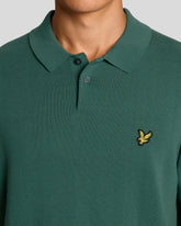 Cotton Short Sleeve Knitted Polo verde palude | Boscaini Scarpe
