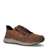 Sneaker in ecopelle con zip laterale marrone cognac | Boscaini Scarpe