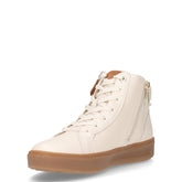 Sneaker con zip laterale in pelle panna | Boscaini Scarpe