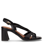 Sandalo in ecopelle con tacco nero - Sandali Con Tacco Donna | Boscaini Scarpe