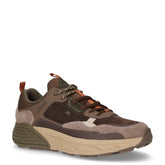 Groove sneaker in pelle e tessuto marrone scuro - Scarpe Uomo | Boscaini Scarpe