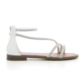 Sandalo con strass e zip bianco strass - Summer Days Sandali Donna | Boscaini Scarpe
