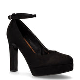 Décolleté in ecopelle scamosciata con cinturino nero | Boscaini Scarpe