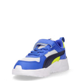 Trinity 2 sneaker in ecopelle e tessuto bambino grigio blu giallo | Boscaini Scarpe