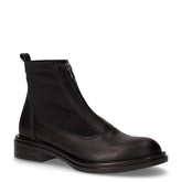 Stivaletto in pelle e tessuto con zip frontale nero | Boscaini Scarpe