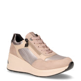 Sneaker in ecopelle con zeppa kaki beige - QUEEN HELENA | Boscaini Scarpe
