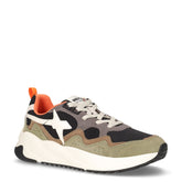 Flik sneaker in pelle e tessuto militare marrone nero - Sneakers Uomo | Boscaini Scarpe