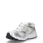 408 sneaker in tessuto ed ecopelle silver metallic | Boscaini Scarpe