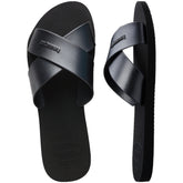 Aqua metallic ciabatta di gomma black | Boscaini Scarpe