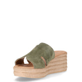 Ciabatta con zeppa in pelle salvia | Boscaini Scarpe