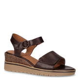Sandalo in ecopelle con zeppa mocca - Sandali Con Tacco Donna | Boscaini Scarpe