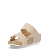 Dira ciabatta in ecopelle con zeppa beige | Boscaini Scarpe