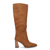 Stivale al ginocchio in tessuto con tacco miele - LAURA BIAGIOTTI | Boscaini Scarpe