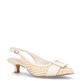 Slingback in ecopelle e rafia crema | Boscaini Scarpe